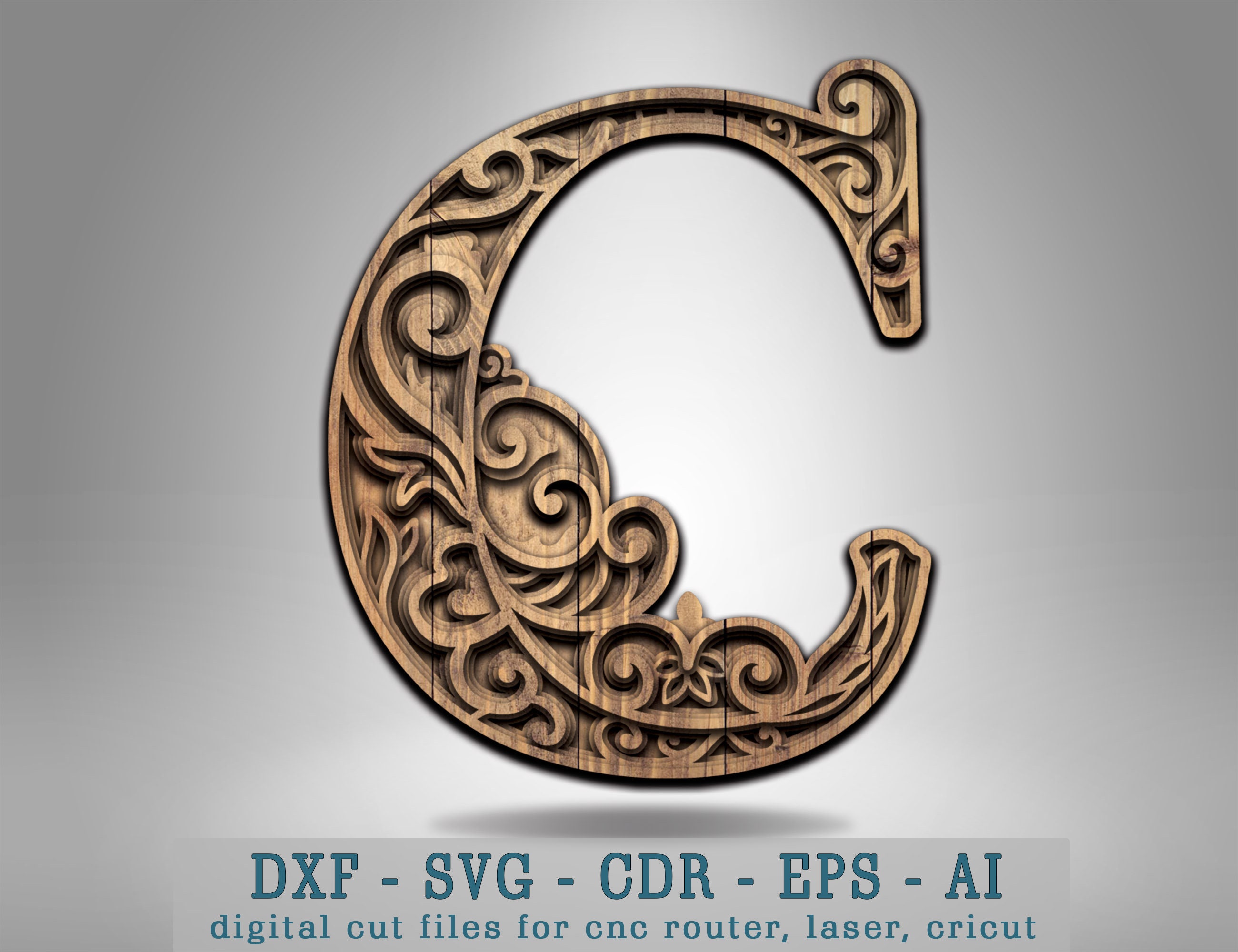 Glowforge Files Laser Cut Mandala Letter Glowforge Letter Svg Floral 