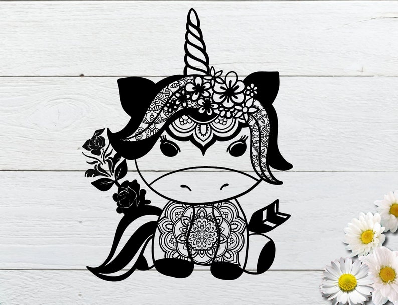 Download Unicorn Mandala Svg Unicorn Zentangle SVG Unicorn Cut File ...