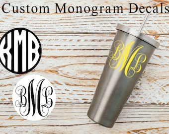 Monogram Decal, Vinyl Decal, Monogram Sticker, Monogram