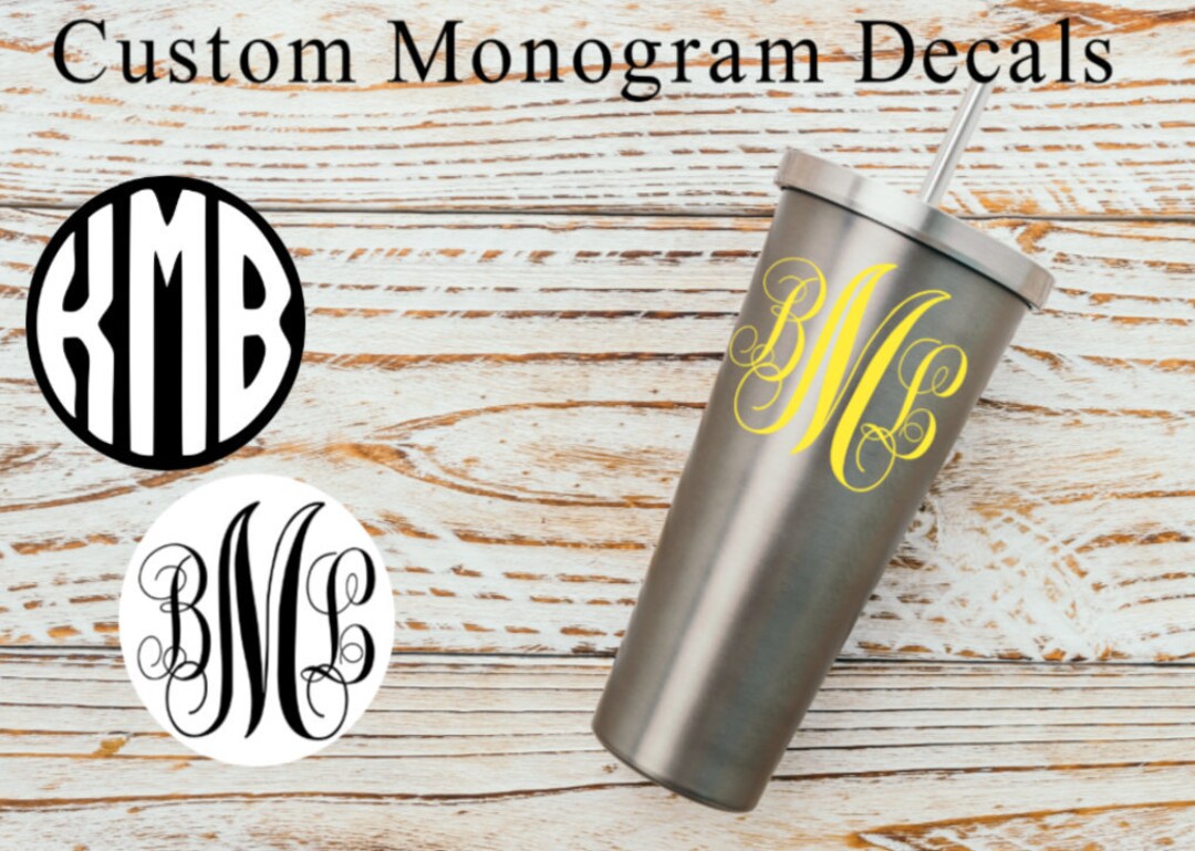 Monogram Decal, Vinyl Decal, Monogram Sticker, Monogram - Etsy