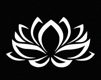 Lotus Flower White Vinyl Car Window Decal Sticker White