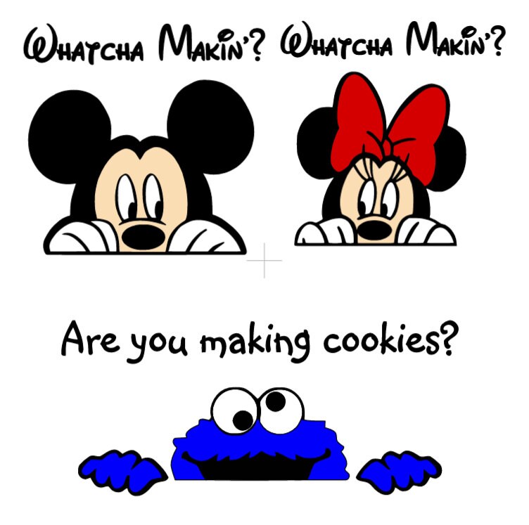 Kitchen Aid Mixer Decals - Cookie Monster/Mickey/Minnie Mouse/Peeking…