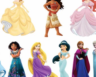 14x PRINCESSES (150mm) - Vinyl Wall/Scrapbook stickers