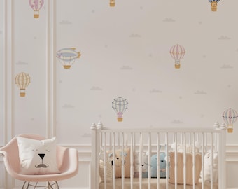 74 x HOT AIR BALLOON Sticker Set - Hot Air Balloon Themed Wall Stickers