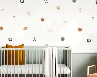 55x SPORTS EQUIPMENT Sticker Set - Sports Themed Wall Stickers
