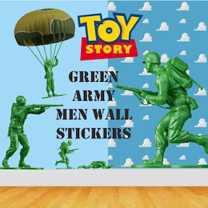 GREEN ARMY MEN X12 - Wall / Car Stickers - Large - 120