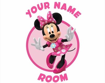 Minnie Mouse Room name - personalised with your name - Door sign - cut to shape - 182