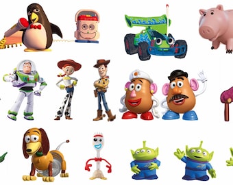 17x ASSORTED TOY CHARACTERS (80mm-100mm) - Wall Stickers - Themed Bedroom Vinyl