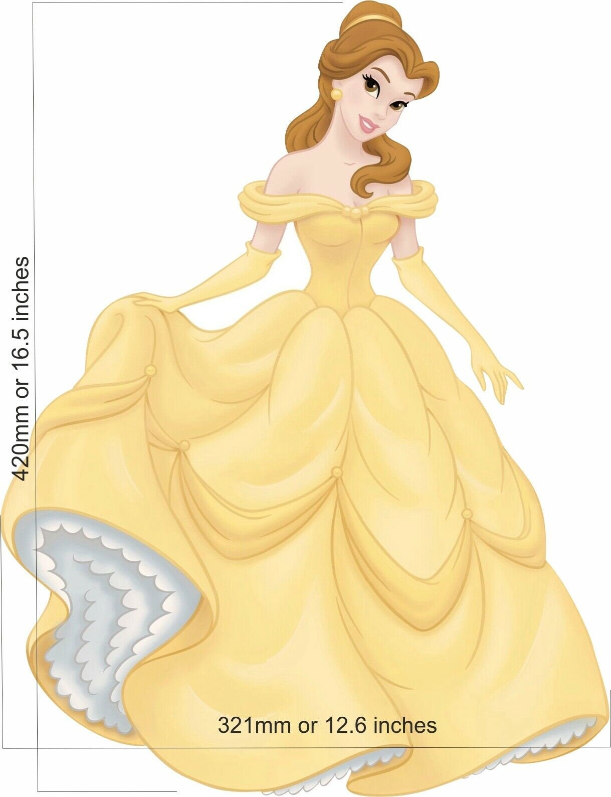 Disney Princess Belle Wall Cupboard Sticker Large 191 Etsy Israel