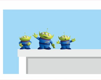 3x ALIENS Wall Sticker - Toy Story - 284mm x 107mm