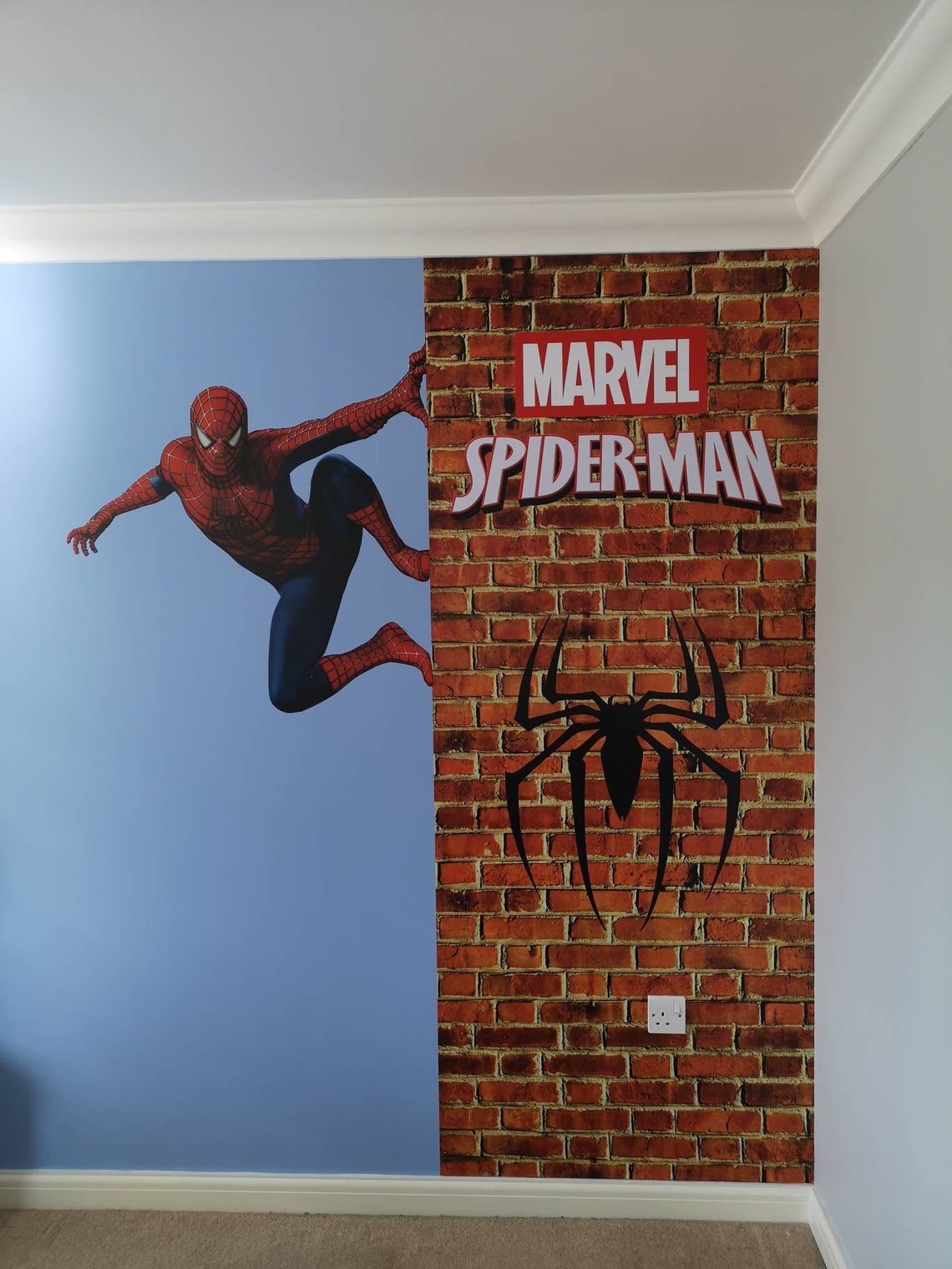 Spiderman Scaling Building Wall Sticker Marvel Inspired Etsy