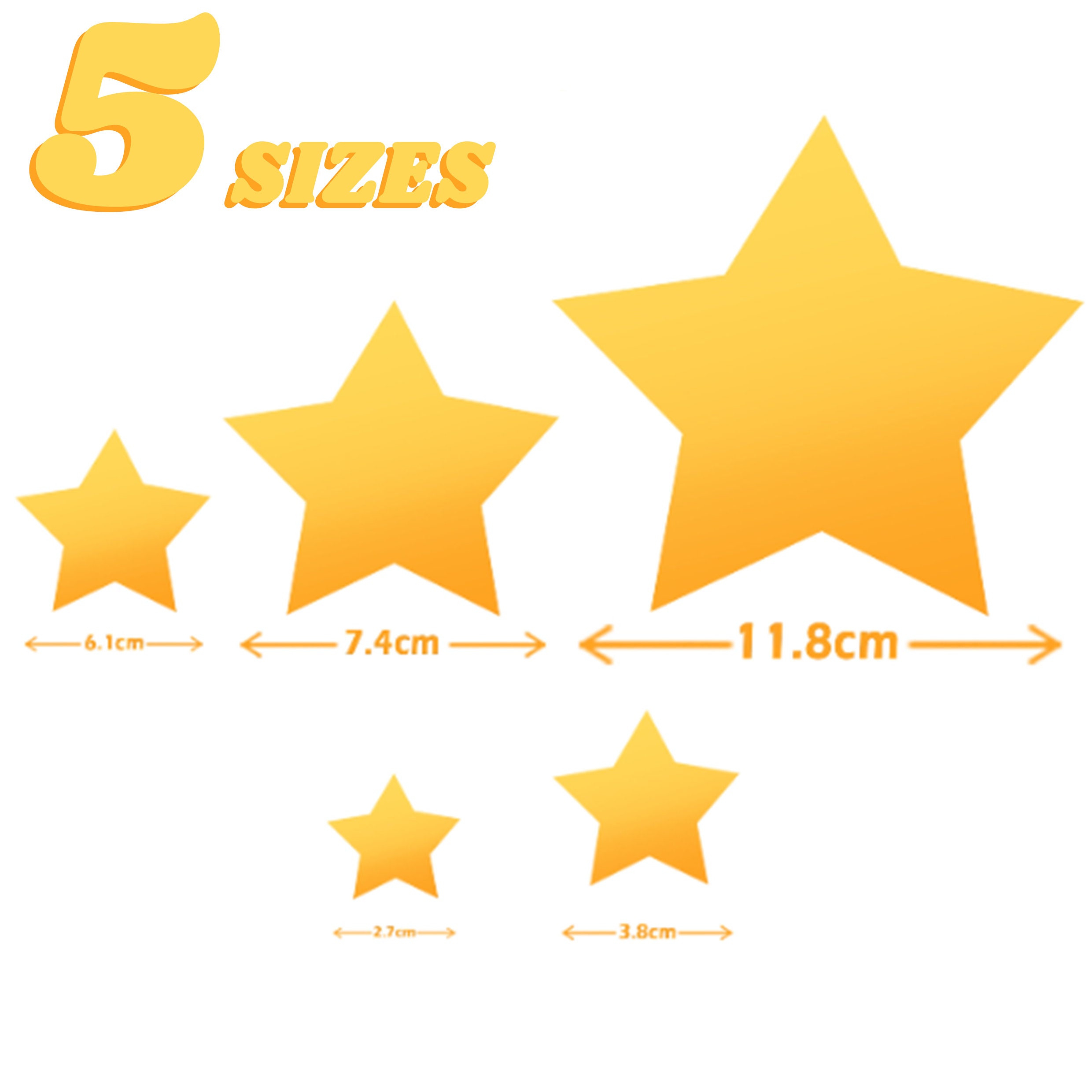 STAR STICKER SET X 60 - Wall Stickers - 5 Sizes Included - 230 - Etsy
