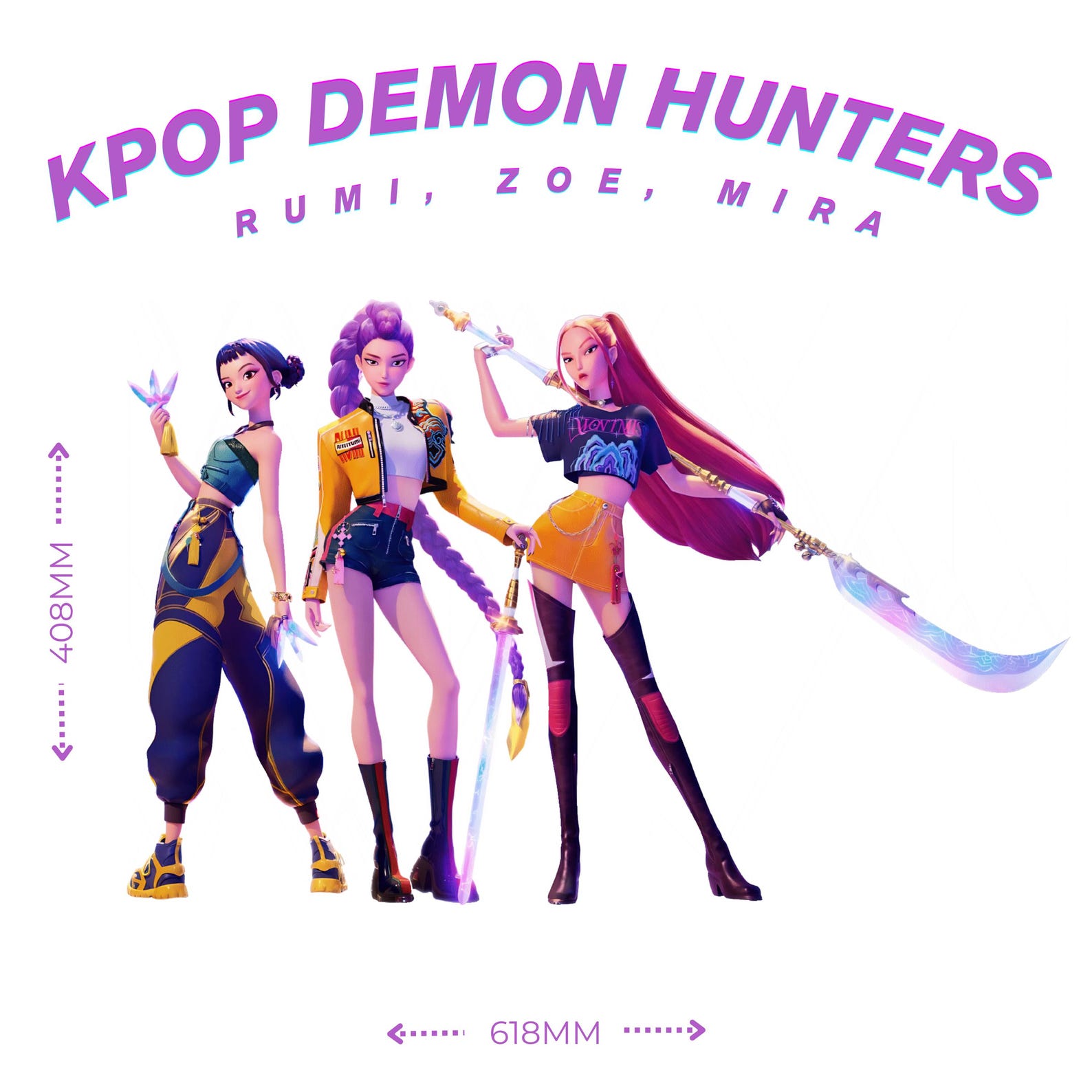 MIRA, ZOEY, RUMI (408mm) - Kpop Wall Sticker Set - Etsy