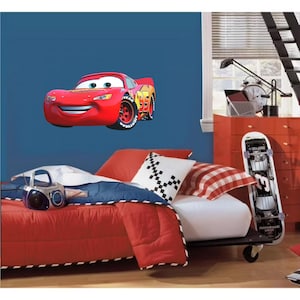 Lightning McQueen - duży - Naklejka ścienna Auta - Kalkomania - SKU 412
