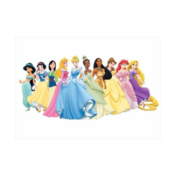 Disney Princesses Wall Vinyl Sticker Laptop Ipad Toy Box Etsy