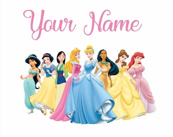 CUSTOM PRINCESSES (709mm) - Wall Sticker - Personalised
