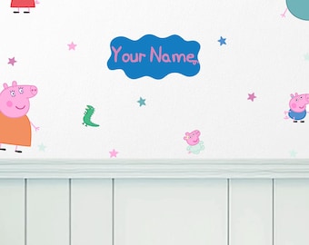 25x MUDDY PUDDLE PIG Sticker Set - Cartoon Themed Wall Stickers