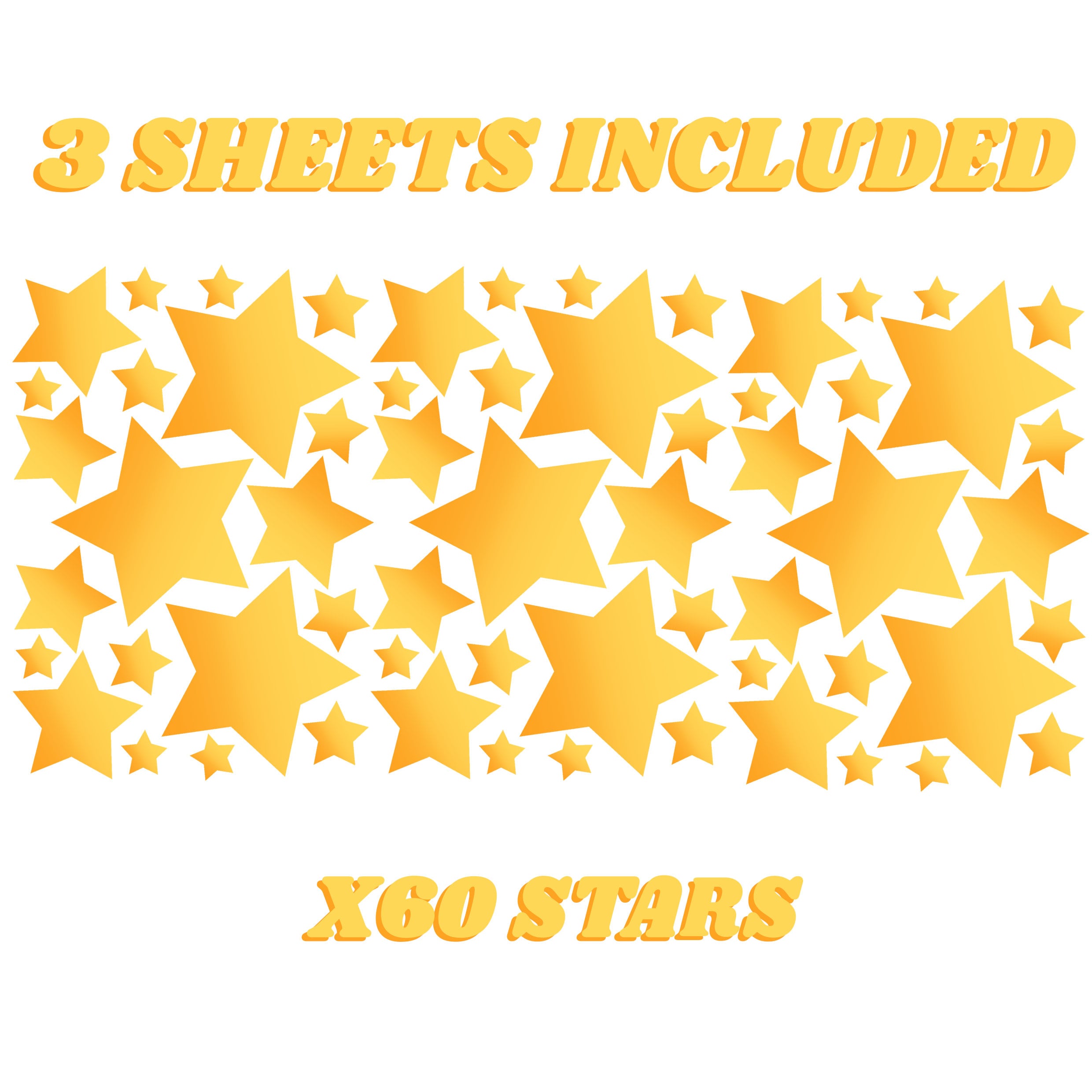 STAR STICKER SET X 60 - Wall Stickers - 5 Sizes Included - 230 - Etsy