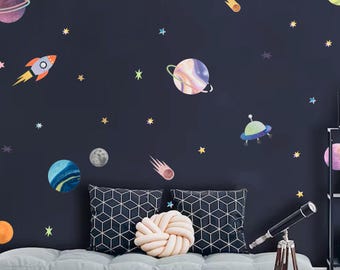 67 x SPACE STICKER SET - Galaxy Themed Wall Stickers