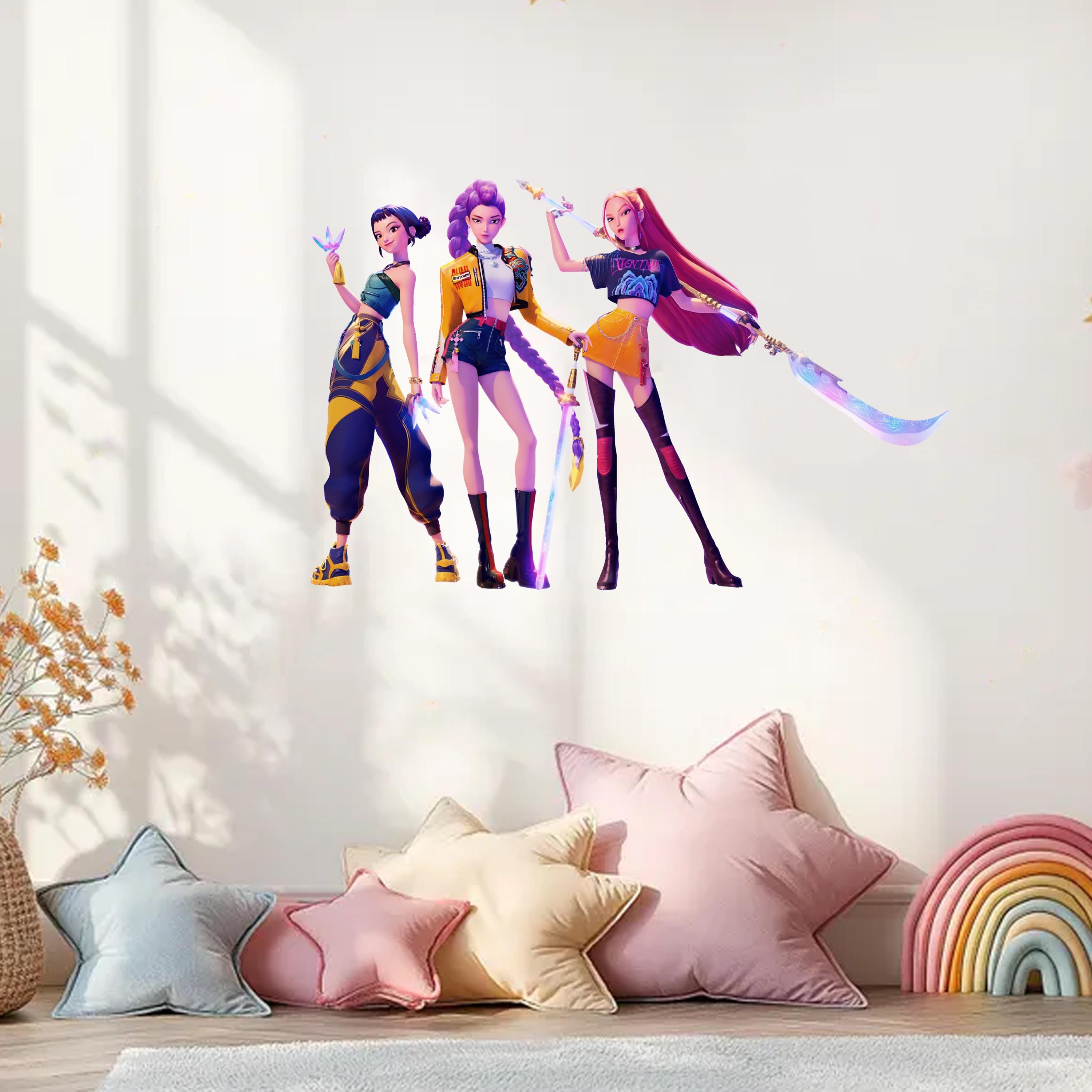 ミラ、ゾーイ、ルミ（408 mm） - Kポップウォールステッカーセット