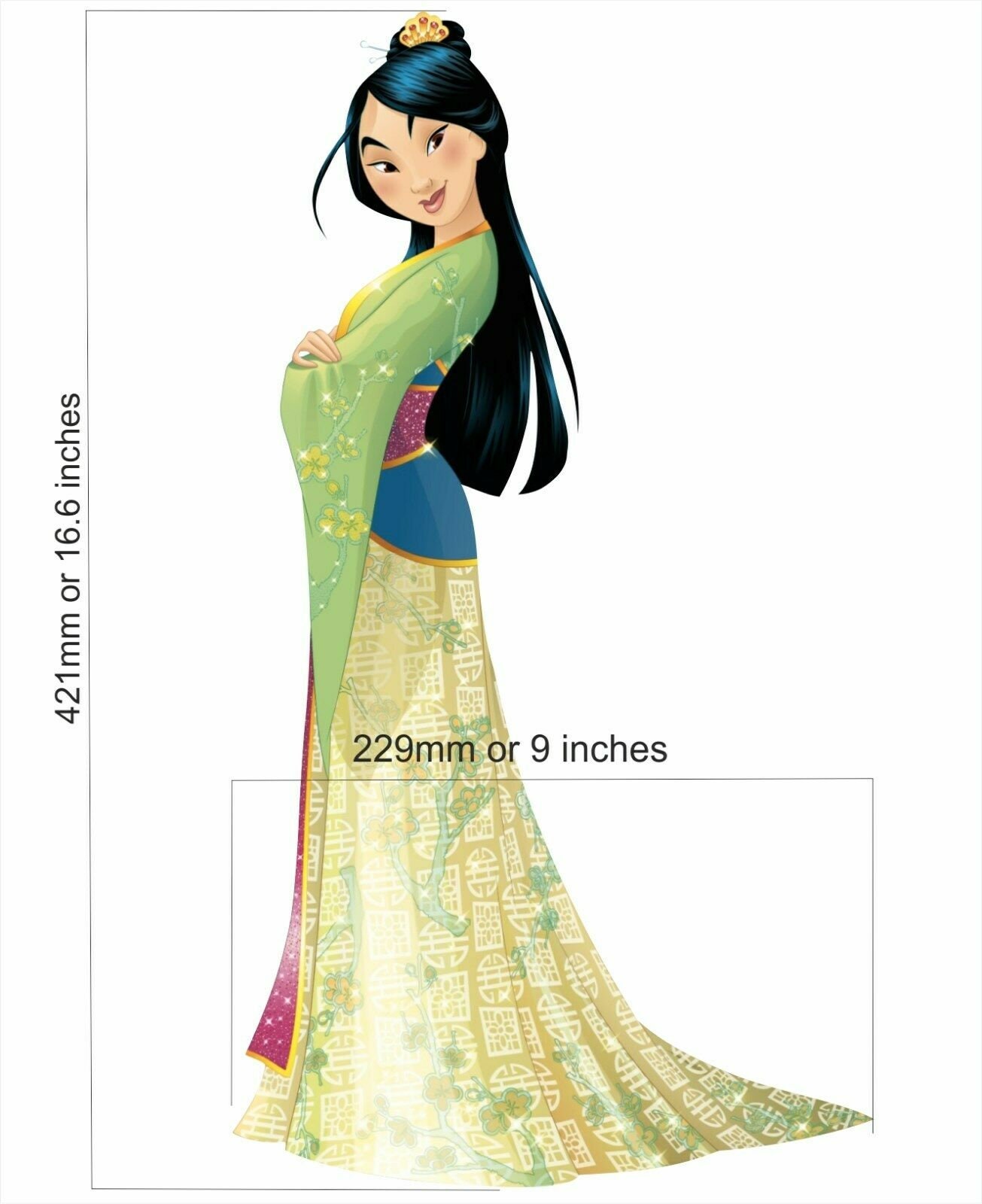Disney Princess Mulan 421mm X 229mm Wall cupboard Sticker 198 Etsy