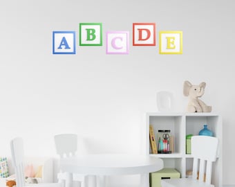 CUSTOM ALPHABET BLOCKS - Toy Themed Letter Wall Stickers