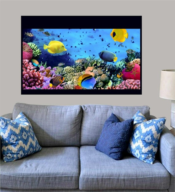Aquarium Fish Tank Wall Sticker Or Background 600mm X 400mm - Fish Tank In Wall Cost Aquarium Fish Tank Wall Sticker Or Background 600mm X 400mm - Fish Tank In Wall Cost