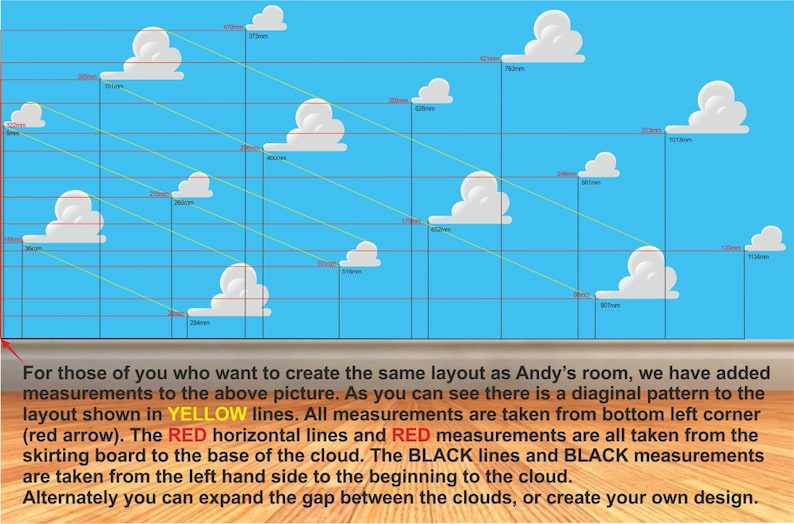 Toy Story Clouds look réaliste Stickers muraux en vinyle pour chambre à coucher 98 image 8