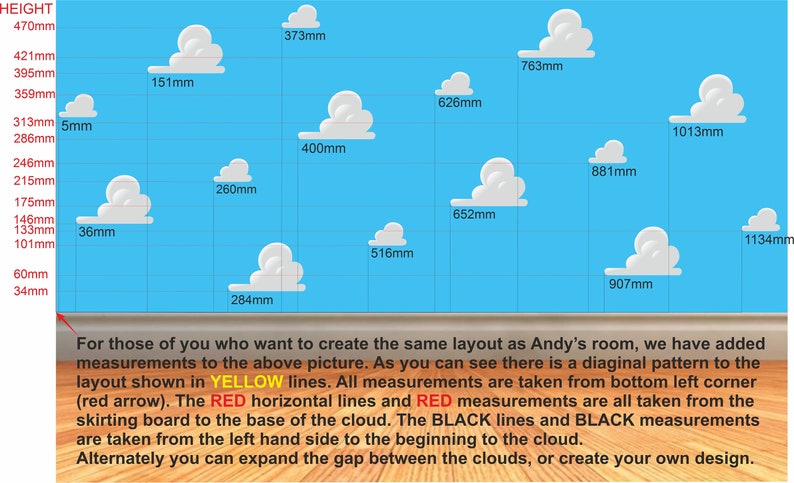 Toy Story Clouds look réaliste Stickers muraux en vinyle pour chambre à coucher 98 image 4