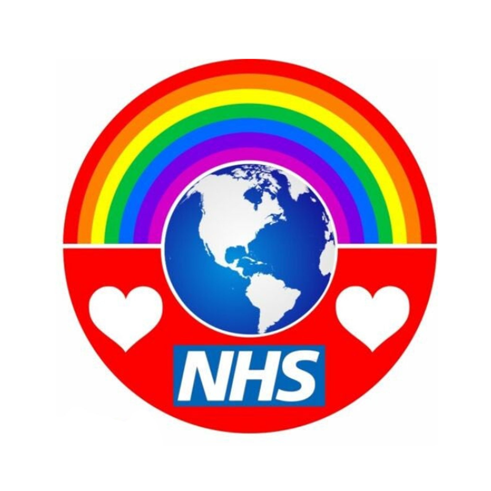 Rainbow Love the NHS Sticker 190mm X 190mm Size NON Etsy