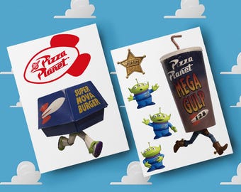 7x ASSORTED TOY CHARACTERS (70MM-120mm) - Vinyl Wall Stickers