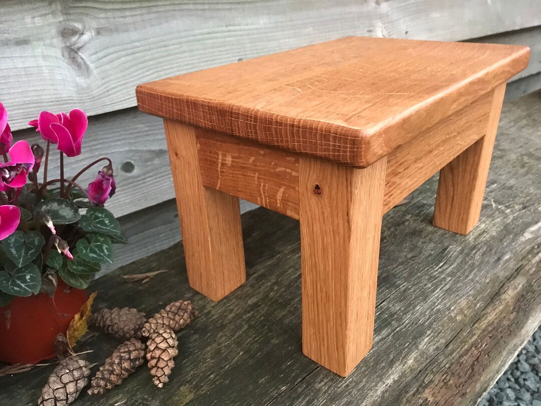 Beautiful Sturdy Solid Welsh Oak Stool, Step Up, Childs Stool, Small