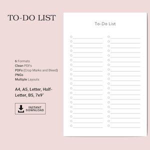 Printable To-Do List Template | Organize Tasks by Priority and Deadlines | Productivity Planner | A4/A5/Letter PDF | Instant Download