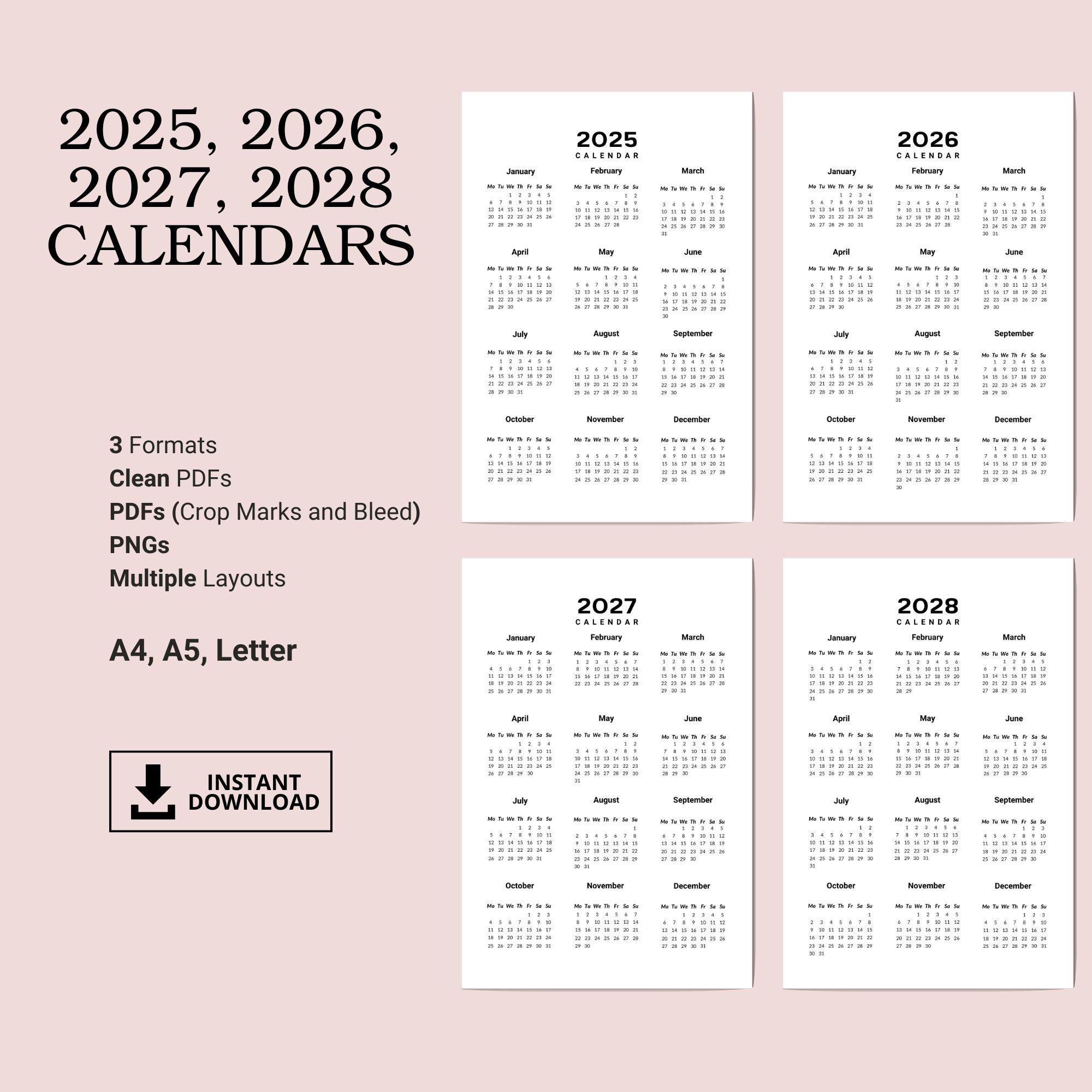 printable-2025-2026-2027-2028-calendar-portrait-a4-a5-letter-printable-calendar-2025-calendar-2026-calendar-2027-calendar-2028-etsy