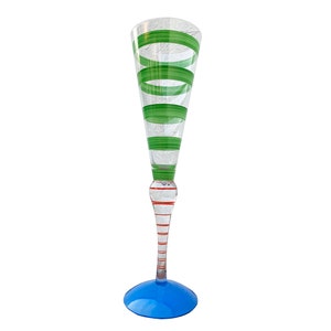 Anne Nilsson (1953) - &#39;Clown&#39; Champagne Glas - Produced By Orrefors, Sweden - Height 26.5 cm.