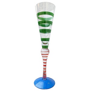 Anne Nilsson (1953) - &#39;Clown&#39; Champagne Glas - Produced By Orrefors, Sweden - Height 26.5 cm.