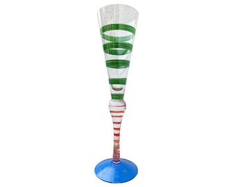 Anne Nilsson (1953) - &#39;Clown&#39; Champagne Glas - Produced By Orrefors, Sweden - Height 26.5 cm.