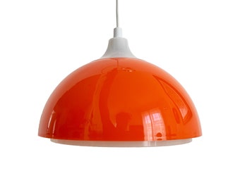 Orange Space Age Ceiling Light by A. Schröder Kemi, Denmark 1970s