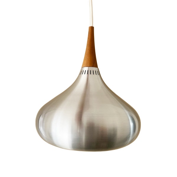 Pendant Designed By Jo Hammerborg In The 70's - Produced In Denmark By Fog & Morup - Aluminium and Teak