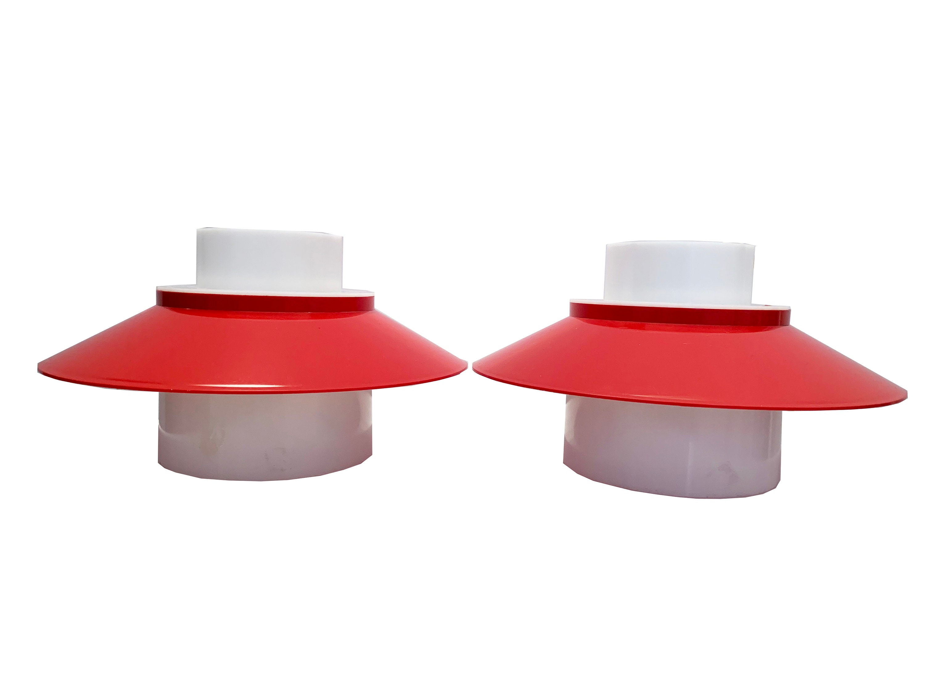 Bent Karlby - Paire de Lampes Pendentif, Rouge et Blanc Une Lampe Danoise Classique Conçue Par Bent 