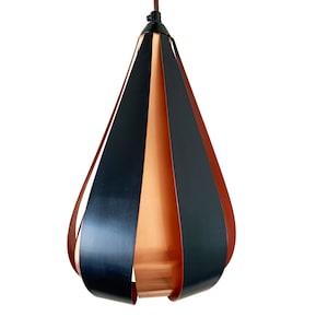 Werner Schou Pendant Lamp Made Of Copper And Black Lacquered Metal - Scandinavian Mid-century - Vintage Lamp