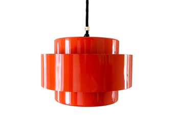 Red Ceiling Light by Jo Hammerborg for Fog Morup, Denmark 1969.