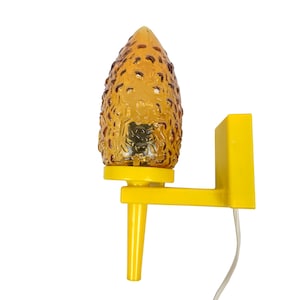 Wall Lamp in Yellow Plast and Glass