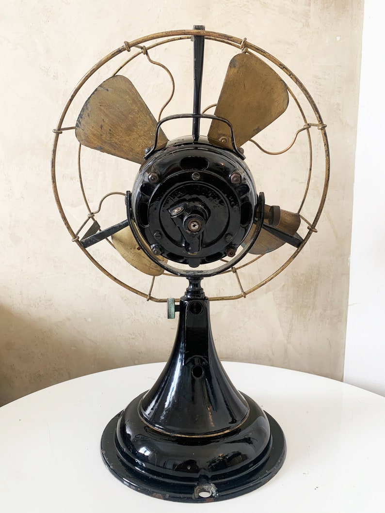 GEC 1930s General Electric England Fan 4 Brass Blade Table Etsy