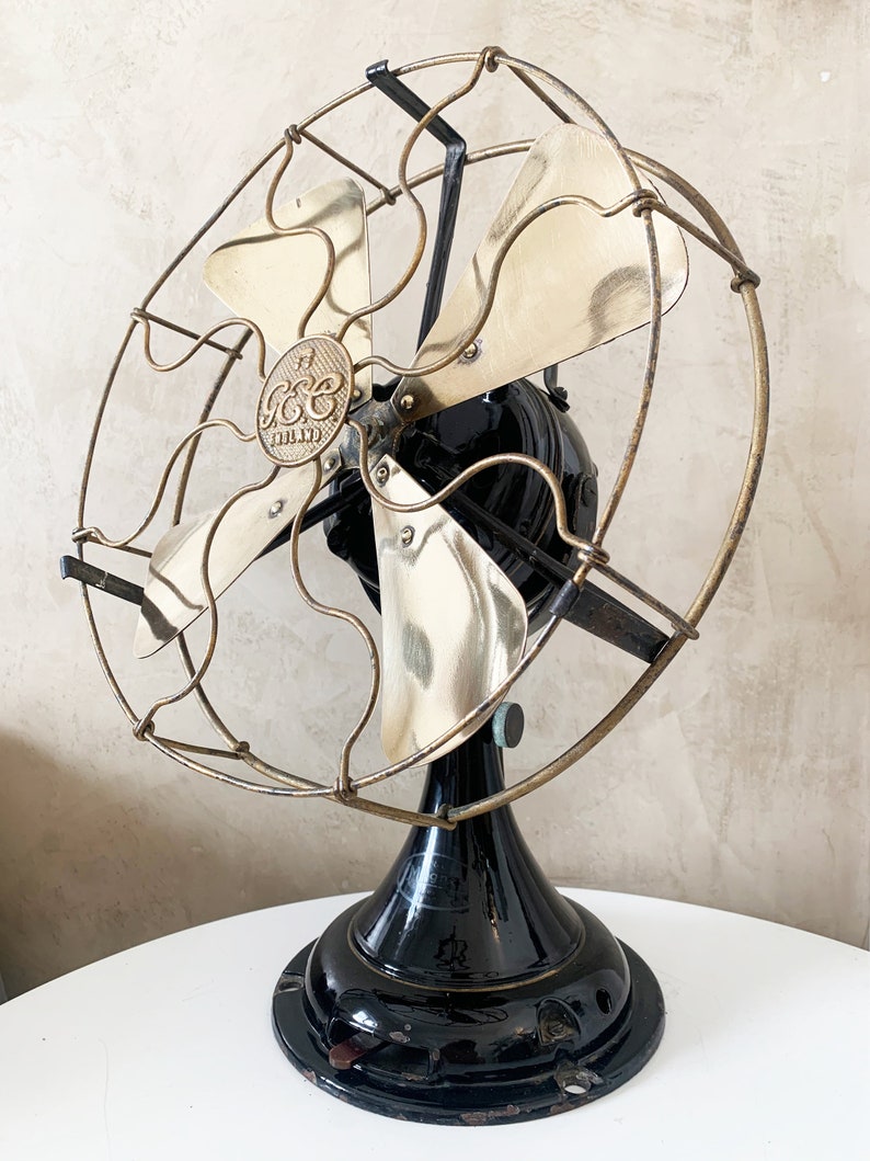 GEC 1930s General Electric England Fan 4 Brass Blade Table Etsy