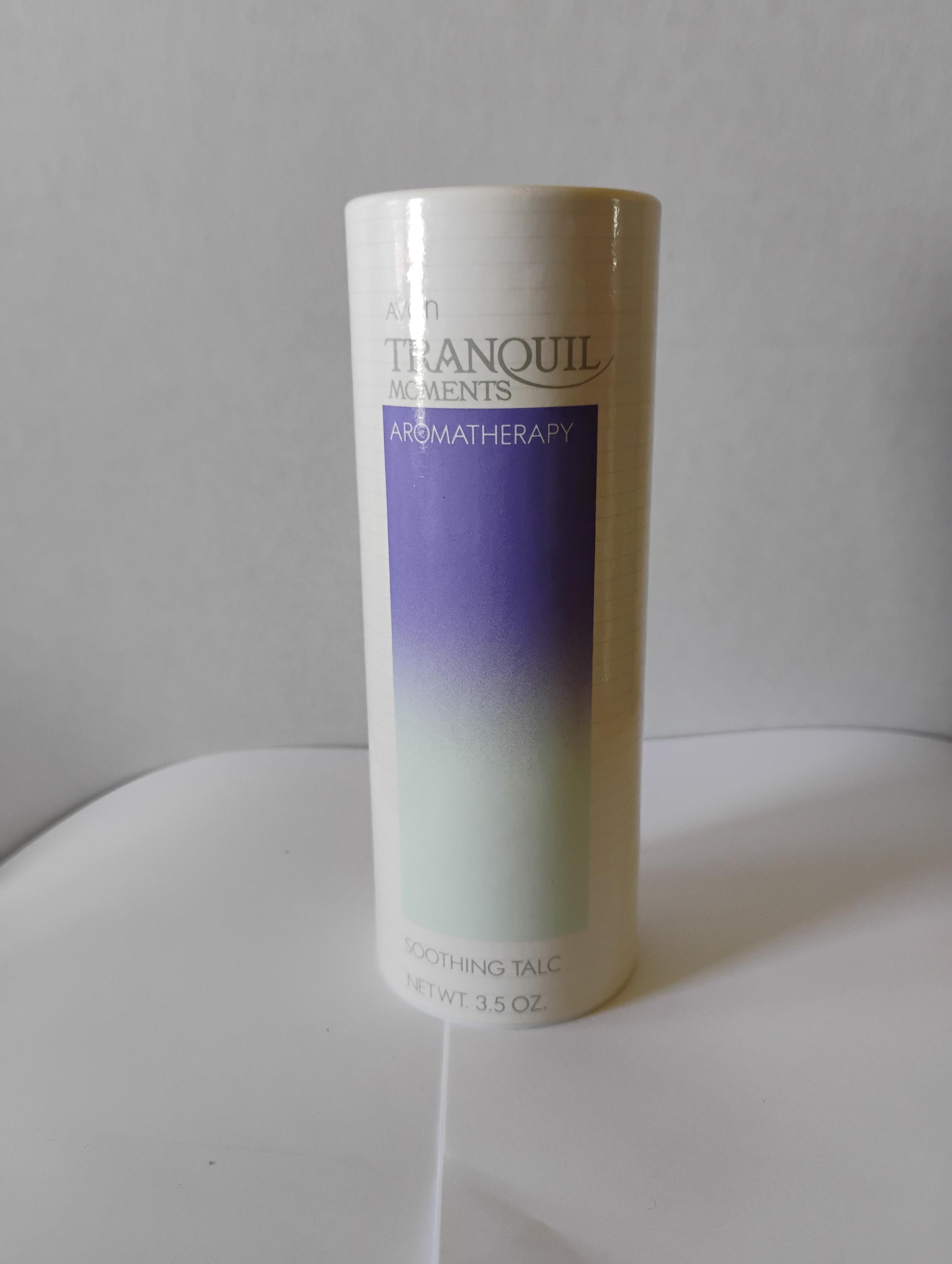 Avon 1987 TRANQUIL MOMENTS Aromatherapy Soothing Talc (Body Powder), FULL 3.5 oz. Net Wt., Vintage 1980s, Discontinued, NoS