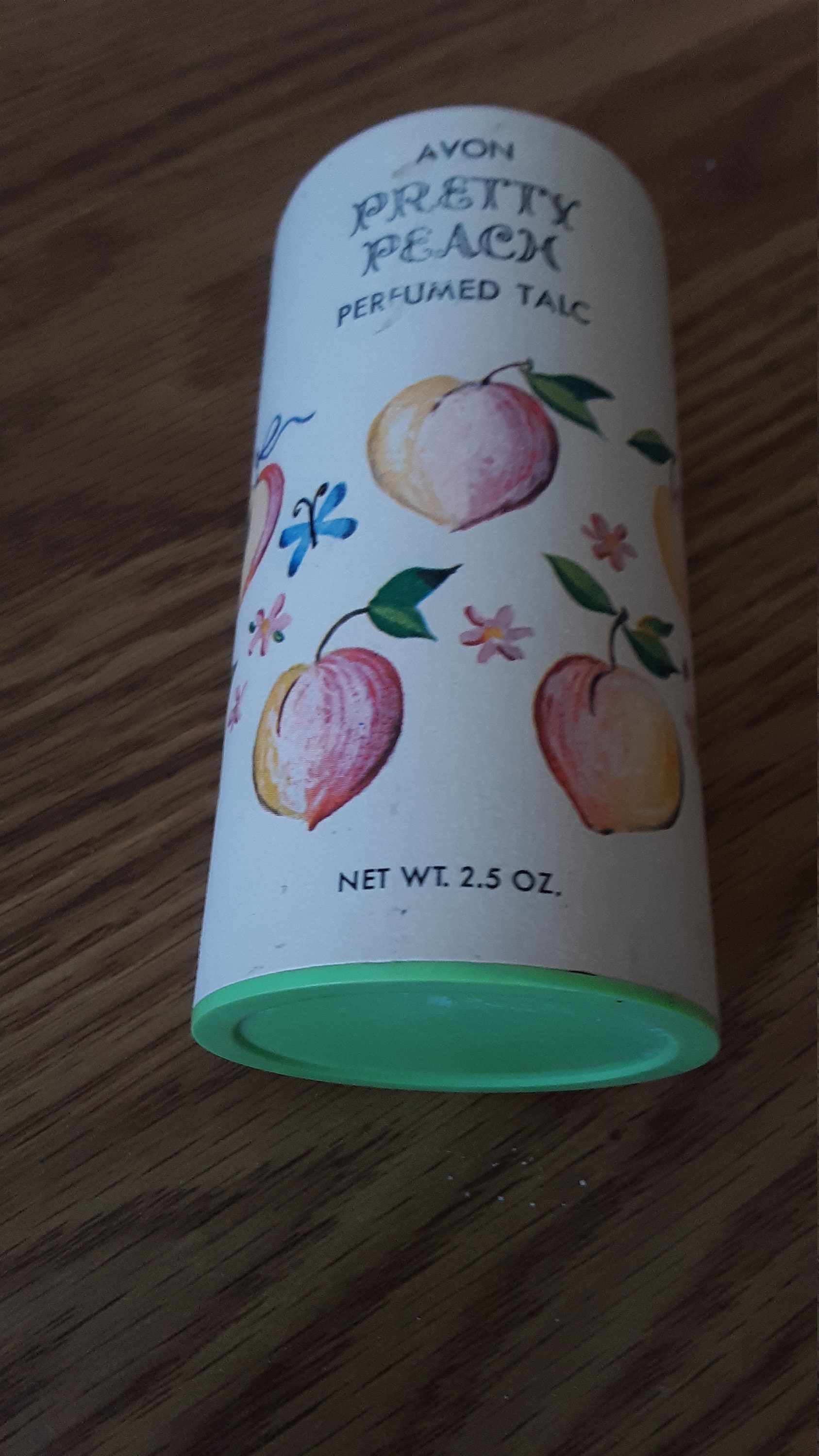 FULL Avon PRETTY PEACH Perfumed Talc, Vintage 1960s or 1970s, Full