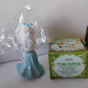 Sealed Avon FELINA FLUFFLES (Kitten, Kitty, Cat) with Pink & Pretty Cologne 2 oz., FULL, Never Used, Mint In Box, Vintage 1970s, Nice Gift
