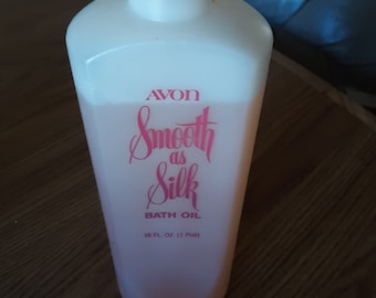 Avon SMOOTH AS SILK Bath Oil (Moisturizer) 16 fl. oz. Full, Never Used, Vintage 1980s, Discontinued, vHTF