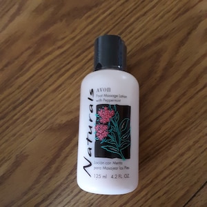Avon Naturals FOOT MASSAGE LOTION with Peppermint 4.2 fl. oz., Full, Never Used, Discontinued, Vintage 1995, 1990s, vHTF